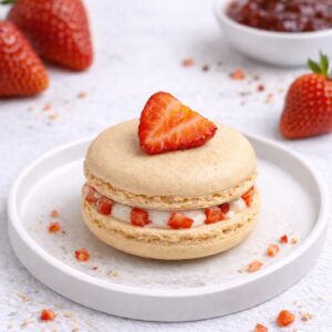 macaron vanille fraise "scott"