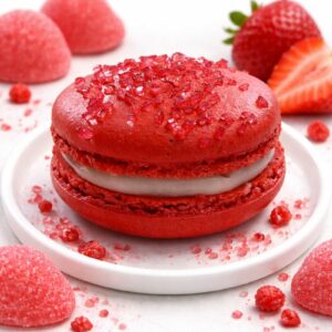 macaron fraise tagada "romane"