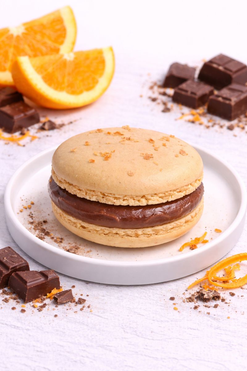 macaron chocolat orange "yoann" macaron chocolat orange "yoann"